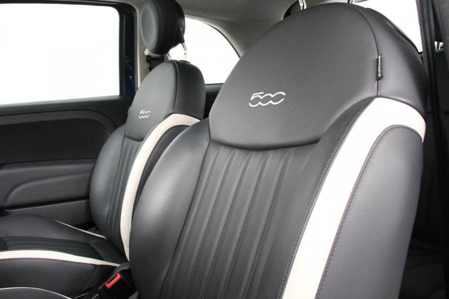 Fiat 500 1.2 Lounge Navigatie Climate Control Lederen Bekleding Panoramadak Cruise Control Bluetooth Parkeersensoren Lichtmetalen velgen