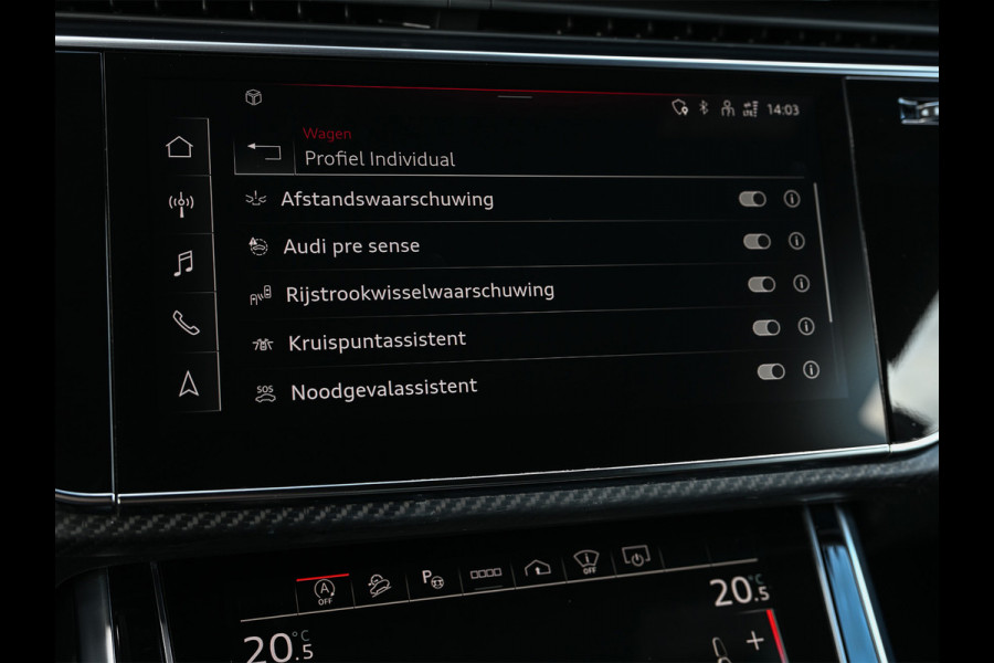 Audi RSQ8 4.0 TFSI RS Q8 Urban Quattro | Ceramic | B&O Advanced | Head-up | 360 Camera | Carbon pack | Adaptive cruise | Ambiance interieur | 4 zone climate |