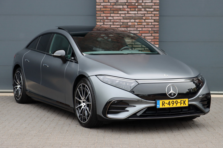 Mercedes-Benz EQS 450+ AMG Line Premium 108 kWh | Luchtvering | Achterasbesturing | Distronic+ | Trekhaak | HUD | Verwarmd Stuurwiel | Memory | Digital Light | Burmester | Stoelverwarming |