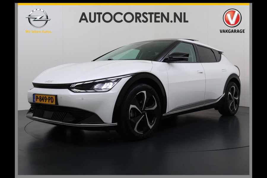 Kia Ev6 Plus Advanced 77.4 kWh Leer Schuif-kanteldak Camera Adap.Cruise Warmtepomp V2L Elektr.-Stoel-Massage+Ventilatie+Verwarmd+Memory  SOH 100% DAB Elek.Achterklep Lmv 20" Lane Assist Privacy Glas 1.600kg Trekvermogen! 1e Eigenaar Dealeronderhouden Origineel Nederlandse Auto Nieuwprijs €53.860,- snelladen tot 240 KW
