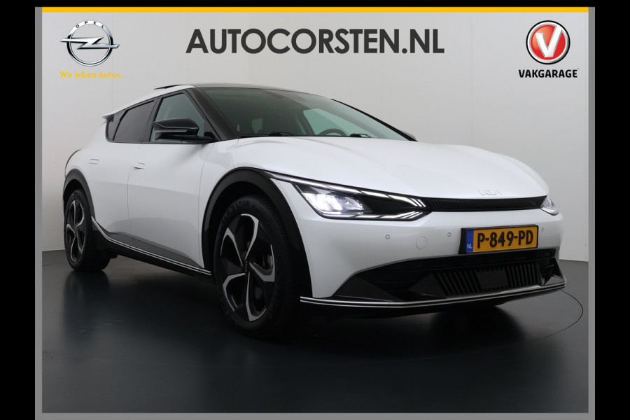 Kia Ev6 Plus Advanced 77.4 kWh Leer Schuif-kanteldak Camera Adap.Cruise Warmtepomp V2L Elektr.-Stoel-Massage+Ventilatie+Verwarmd+Memory  SOH 100% DAB Elek.Achterklep Lmv 20" Lane Assist Privacy Glas 1.600kg Trekvermogen! 1e Eigenaar Dealeronderhouden Origineel Nederlandse Auto Nieuwprijs €53.860,- snelladen tot 240 KW