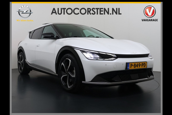Kia Ev6 Plus Advanced 77.4 kWh Leer Schuif-kanteldak Camera Adap.Cruise Warmtepomp V2L Elektr.-Stoel-Massage+Ventilatie+Verwarmd+Memory  SOH 100% DAB Elek.Achterklep Lmv 20" Lane Assist Privacy Glas 1.600kg Trekvermogen! 1e Eigenaar Dealeronderhouden Origineel Nederlandse Auto Nieuwprijs €53.860,- snelladen tot 240 KW