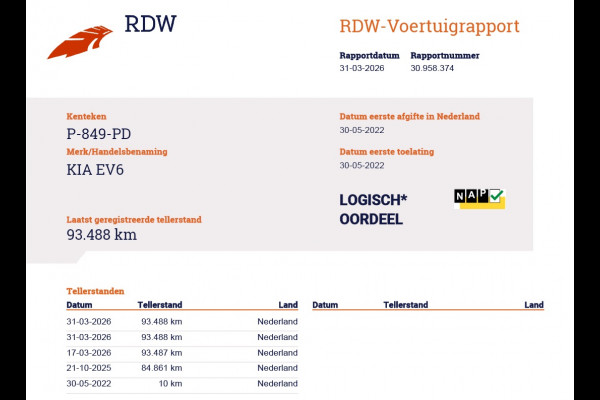 Kia Ev6 Plus Advanced 77.4 kWh Leer Schuif-kanteldak Camera Adap.Cruise Warmtepomp V2L Elektr.-Stoel-Massage+Ventilatie+Verwarmd+Memory  SOH 100% DAB Elek.Achterklep Lmv 20" Lane Assist Privacy Glas 1.600kg Trekvermogen! 1e Eigenaar Dealeronderhouden Origineel Nederlandse Auto Nieuwprijs €53.860,- snelladen tot 240 KW