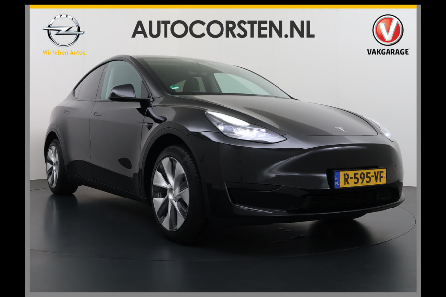 Tesla Model Y 300pk Warmtepomp LFP-Accu Leer Lmv Camera's Panoramadak Adap.Cruise Navi Ecc SOH 92% RWD Autopilot Stoel+Stuur+Achterbank Verwarming Elek.Achterklep Dodehoek detector Draadloze telefoonlader 1e Eigenaar Fabrieksgarantie op Motor en Accu tot 13-12-2030/160.000km 1.600KG-Trekvermogen