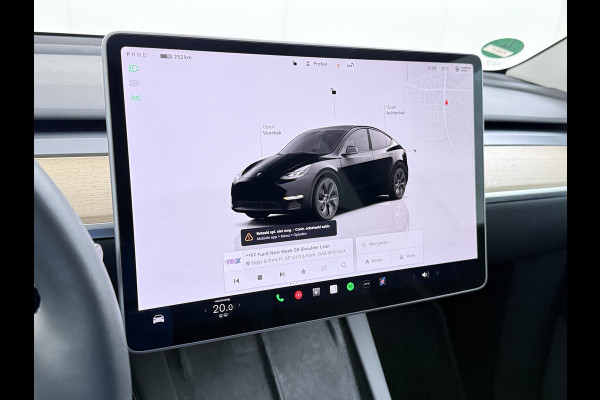 Tesla Model Y 300pk Warmtepomp LFP-Accu Leer Lmv Camera's Panoramadak Adap.Cruise Navi Ecc SOH 92% RWD Autopilot Stoel+Stuur+Achterbank Verwarming Elek.Achterklep Dodehoek detector Draadloze telefoonlader 1e Eigenaar Fabrieksgarantie op Motor en Accu tot 13-12-2030/160.000km 1.600KG-Trekvermogen