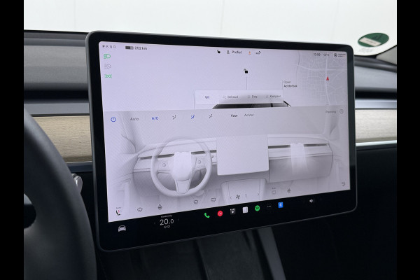 Tesla Model Y 300pk Warmtepomp LFP-Accu Leer Lmv Camera's Panoramadak Adap.Cruise Navi Ecc SOH 92% RWD Autopilot Stoel+Stuur+Achterbank Verwarming Elek.Achterklep Dodehoek detector Draadloze telefoonlader 1e Eigenaar Fabrieksgarantie op Motor en Accu tot 13-12-2030/160.000km 1.600KG-Trekvermogen