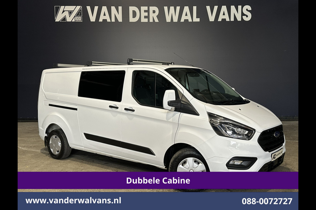 Ford Transit Custom 2.0 TDCI 131pk L2H1 Dubbele Cabine Euro6 Airco | 5-Zits | Navigatie | Cruisecontrol | LED | 2800kg Trekhaak Stoelverwarming, Parkeersensoren, Achterklep