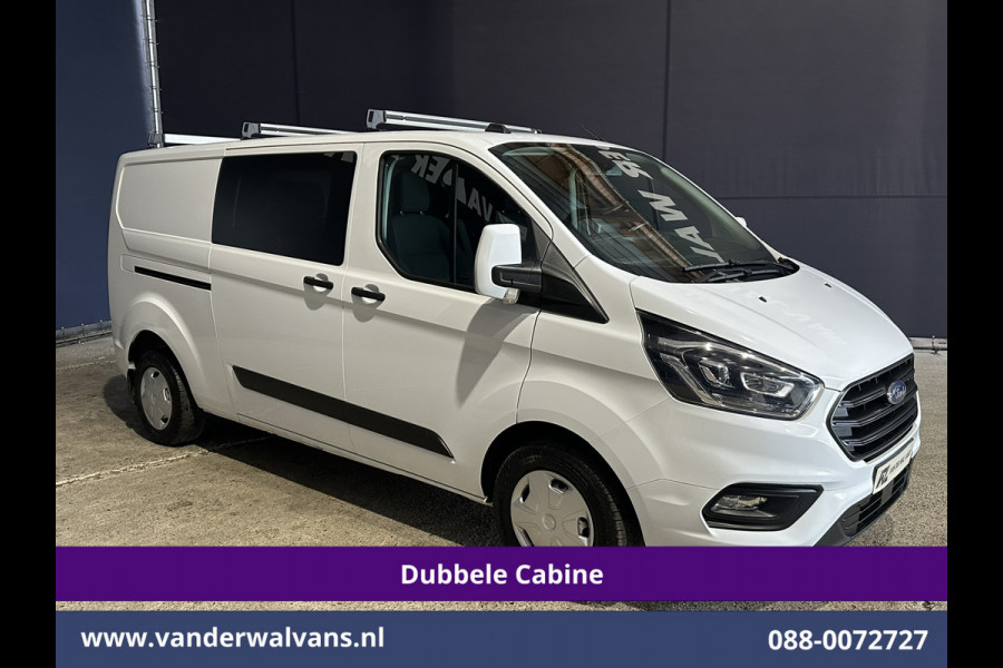 Ford Transit Custom 2.0 TDCI 131pk L2H1 Dubbele Cabine Euro6 Airco | 5-Zits | Navigatie | Cruisecontrol | LED | 2800kg Trekhaak Stoelverwarming, Parkeersensoren, Achterklep