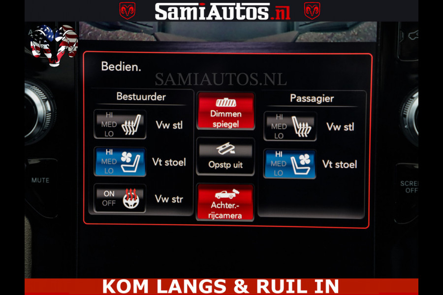 Dodge Ram BLACK OPS | 5.7 V8 4x4 | SPORT NIGHT EDITION | PANORAMA DAK | COMFORT STOELEN | 22 INCH WIELEN | OPEN UITLAAT KLEP ELEKTR | CREW CAB 5 ZIT PLAATSEN | DUBBELE CABINE | DC | Eerste Eigenaar | Origineel Nederlandse auto |