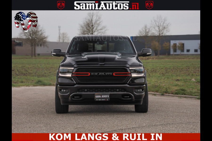 Dodge Ram BLACK OPS | 5.7 V8 4x4 | SPORT NIGHT EDITION | PANORAMA DAK | COMFORT STOELEN | 22 INCH WIELEN | OPEN UITLAAT KLEP ELEKTR | CREW CAB 5 ZIT PLAATSEN | DUBBELE CABINE | DC | Eerste Eigenaar | Origineel Nederlandse auto |