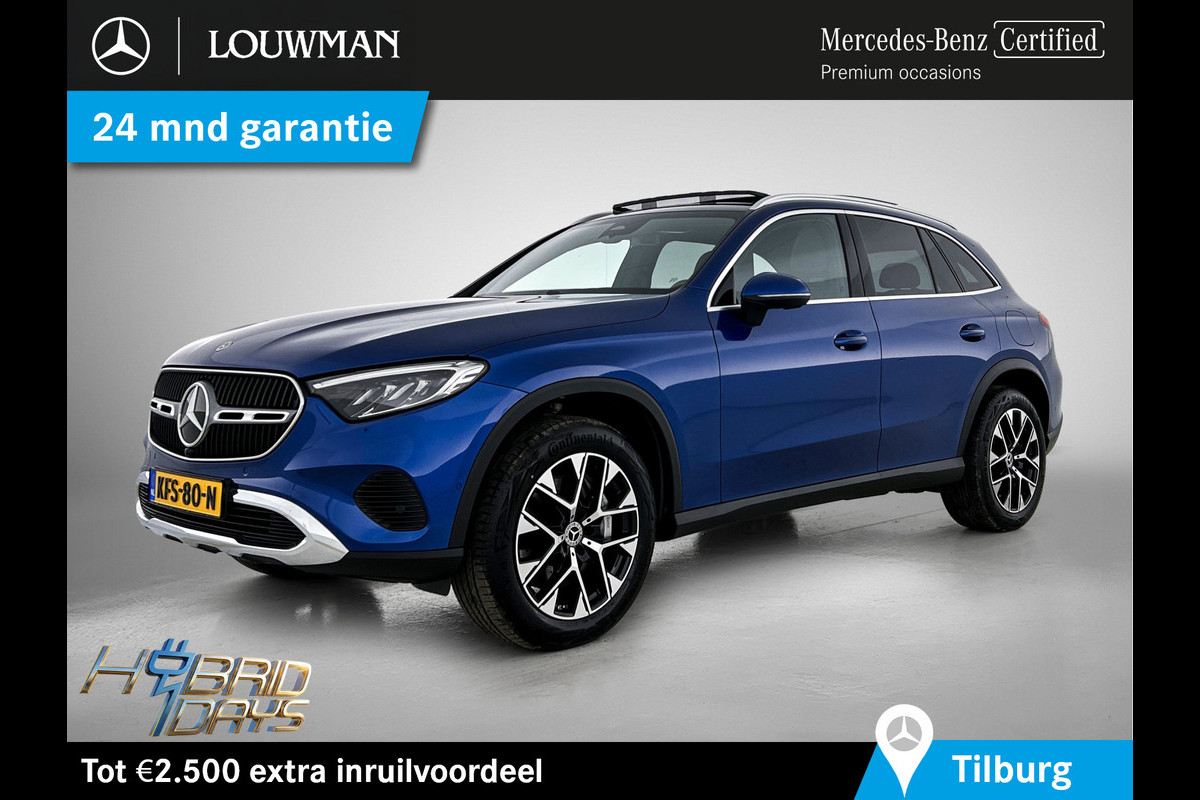 Mercedes-Benz GLC 300 e 4MATIC Plug-In Hybride Panorama Schuif-Kanteldak | Trekhaak | Memory Pakket | Stoel en Stuurverwarming. Inclusief 24 maanden MB Certified garantie voor Europa.