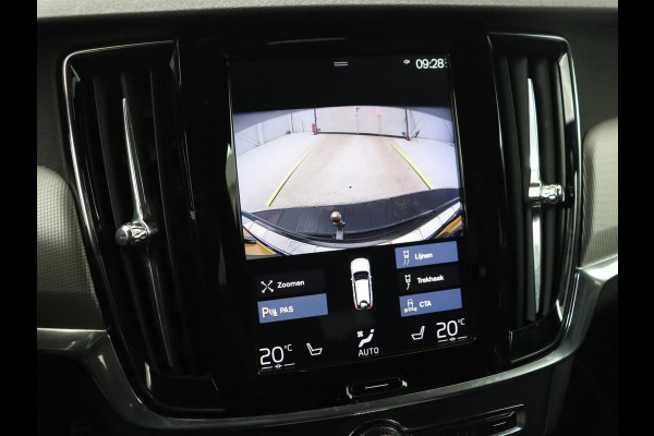 Volvo V90 2.0 T4 R-Design | Trekhaak | Leder/Alcantara | Stoelverwarming | Adaptive cruise | Camera | Carplay | Keyless | Side Assist | Navigatie | Climate control | Sportstoelen | Getint glas