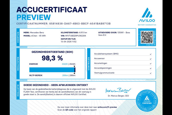 Mercedes-Benz eCitan 112 Pro 51 kWh L2 284 WLTP 98,3% (SOH) MBUX Trekhaak 75kW Snelladen Apple Carplay Cruise Control Stoelverwarming Stuurverwarming Laadkabel