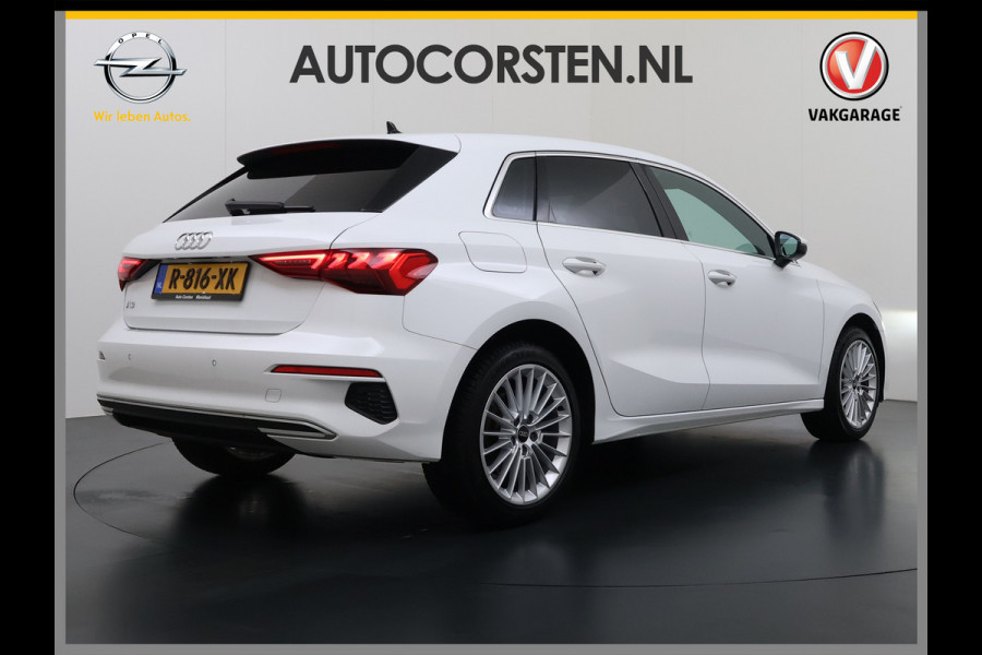 Audi A3 Sportback 30TFSI m.Hybrid Automaat Apple Carplay Android Auto Adap.Cruise Navi Ecc Sportstoelen Pdc Cruise Control Advanced Edit Privacy Glas Lmv Led DAB Wifi Regensensor Rijstrooksensor Virtual Cockpit 1e Eigenaar Origineel Nederlandse Auto