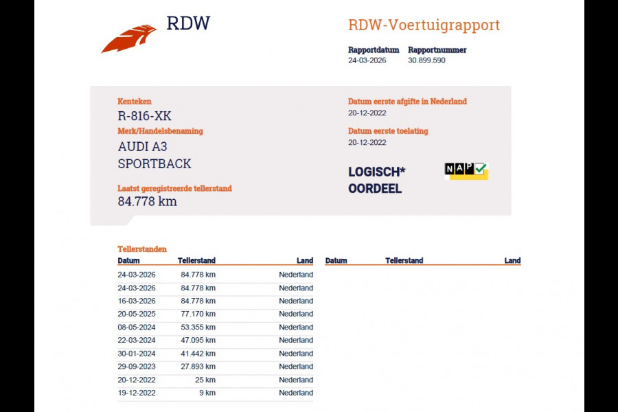 Audi A3 Sportback 30TFSI m.Hybrid Automaat Apple Carplay Android Auto Adap.Cruise Navi Ecc Sportstoelen Pdc Cruise Control Advanced Edit Privacy Glas Lmv Led DAB Wifi Regensensor Rijstrooksensor Virtual Cockpit 1e Eigenaar Origineel Nederlandse Auto
