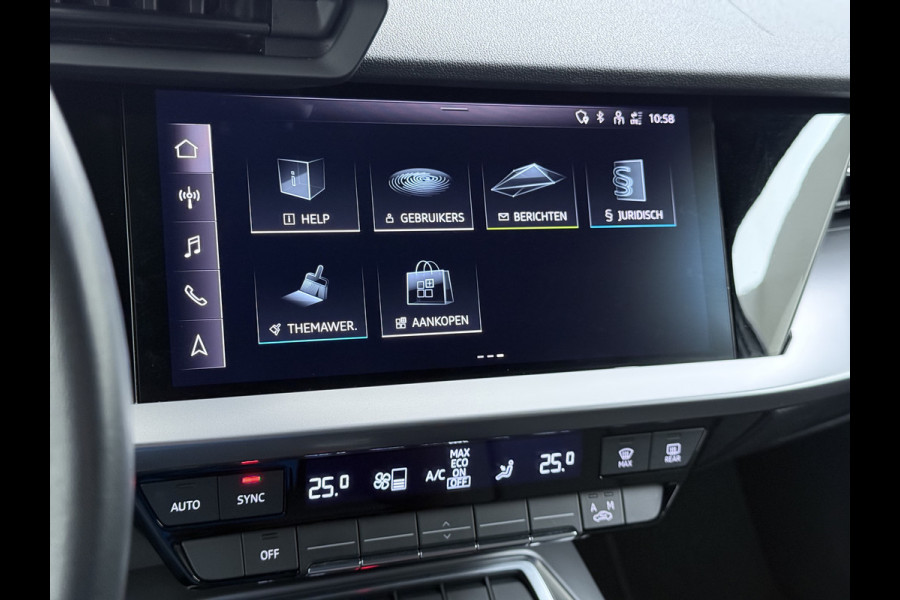 Audi A3 Sportback 30TFSI m.Hybrid Automaat Apple Carplay Android Auto Adap.Cruise Navi Ecc Sportstoelen Pdc Cruise Control Advanced Edit Privacy Glas Lmv Led DAB Wifi Regensensor Rijstrooksensor Virtual Cockpit 1e Eigenaar Origineel Nederlandse Auto