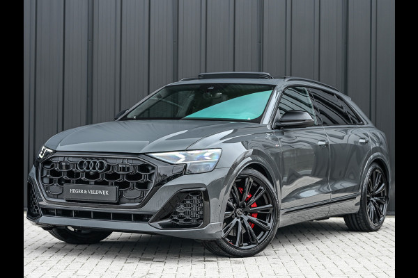 Audi Q8 60 TFSI e quattro | Audi Exclusive | B&O Advanced | S-seats met massage | Achteras besturing | Soft close | Adaptive cruise | Carbon inleg | Ambiance interieur | 360 camera | Verwarmbaar stuurwiel | Trekhaak