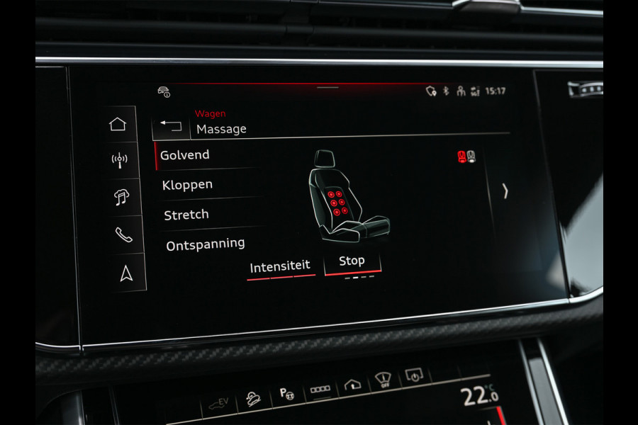 Audi Q8 60 TFSI e quattro | Audi Exclusive | B&O Advanced | S-seats met massage | Achteras besturing | Soft close | Adaptive cruise | Carbon inleg | Ambiance interieur | 360 camera | Verwarmbaar stuurwiel | Trekhaak