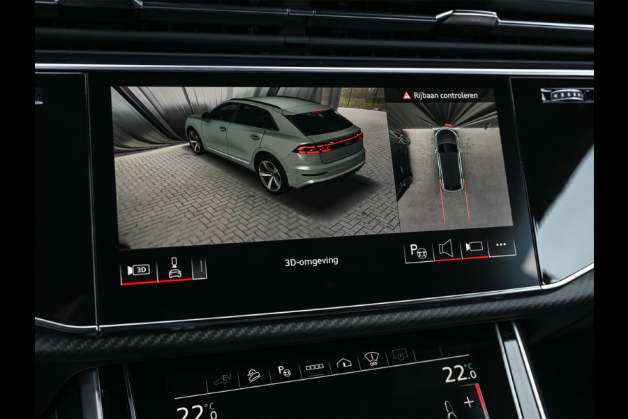 Audi Q8 60 TFSI e quattro | Audi Exclusive | B&O Advanced | S-seats met massage | Achteras besturing | Soft close | Adaptive cruise | Carbon inleg | Ambiance interieur | 360 camera | Verwarmbaar stuurwiel | Trekhaak
