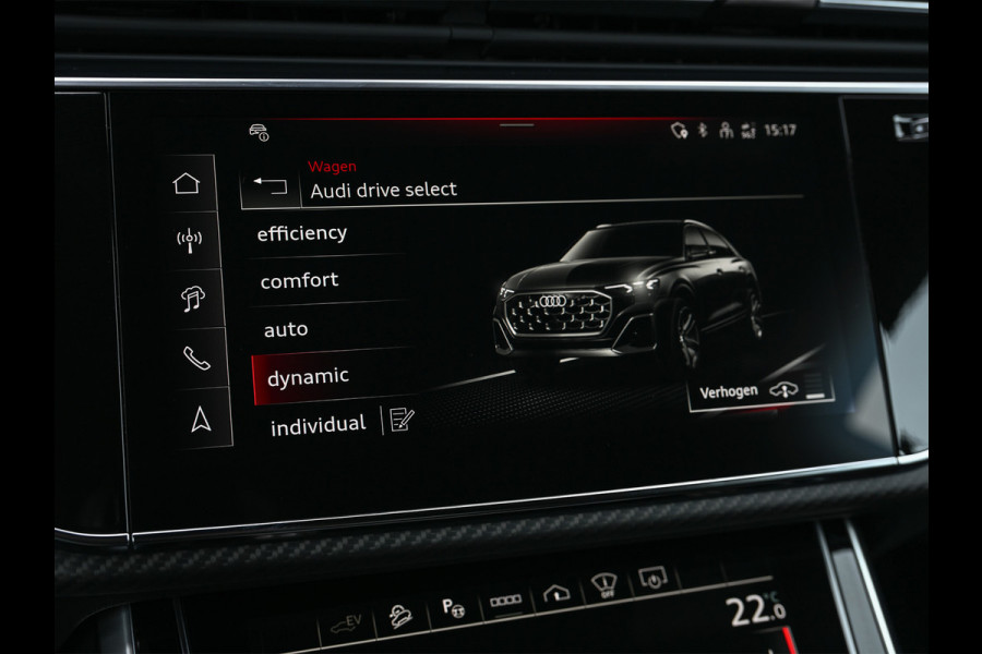 Audi Q8 60 TFSI e quattro | Audi Exclusive | B&O Advanced | S-seats met massage | Achteras besturing | Soft close | Adaptive cruise | Carbon inleg | Ambiance interieur | 360 camera | Verwarmbaar stuurwiel | Trekhaak