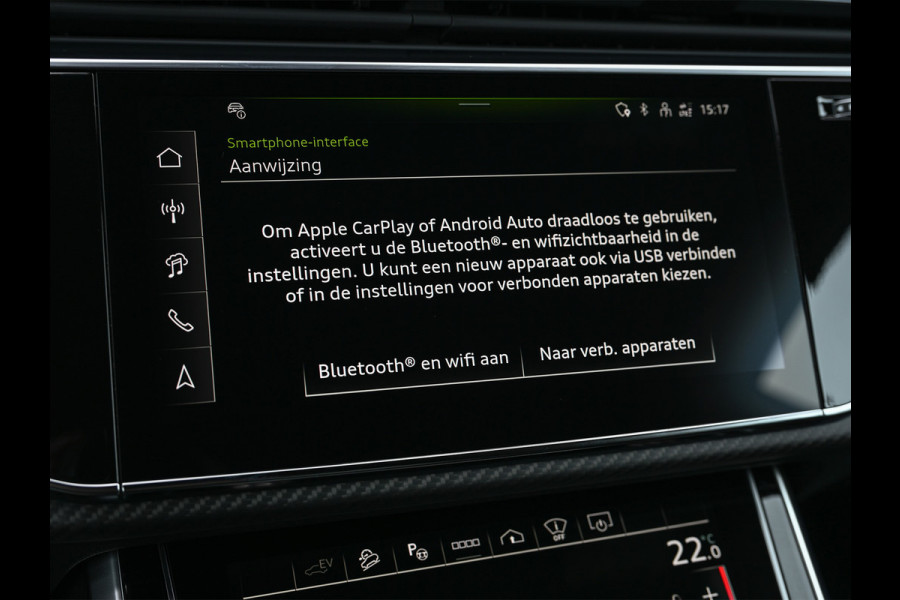 Audi Q8 60 TFSI e quattro | Audi Exclusive | B&O Advanced | S-seats met massage | Achteras besturing | Soft close | Adaptive cruise | Carbon inleg | Ambiance interieur | 360 camera | Verwarmbaar stuurwiel | Trekhaak