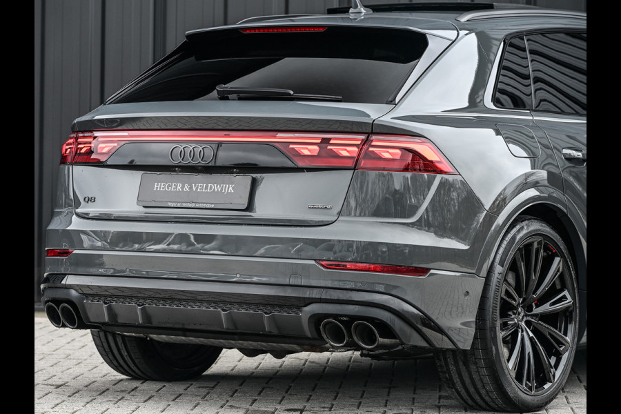 Audi Q8 60 TFSI e quattro | Audi Exclusive | B&O Advanced | S-seats met massage | Achteras besturing | Soft close | Adaptive cruise | Carbon inleg | Ambiance interieur | 360 camera | Verwarmbaar stuurwiel | Trekhaak
