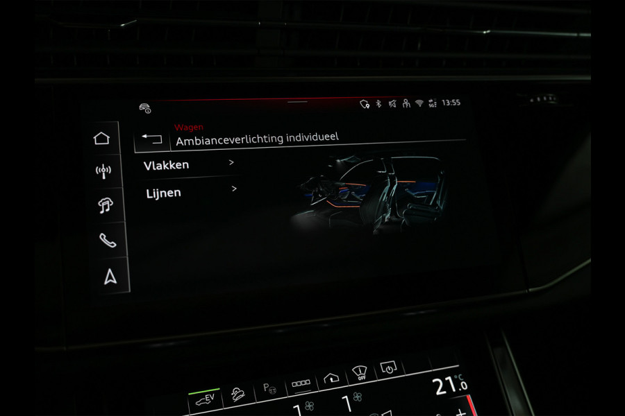 Audi Q8 60 TFSI e quattro | Audi Exclusive | B&O Advanced | S-seats met massage | Achteras besturing | Soft close | Adaptive cruise | Carbon inleg | Ambiance interieur | 360 camera | Verwarmbaar stuurwiel | Trekhaak