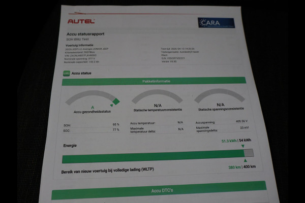 Jeep Avenger LONGITUDE 54 kWh 95% SOH - BTW - APPLE CARPLAY | DEALER ONDEROUDEN | NAVIGATIE | VIRTUAL COCKPIT