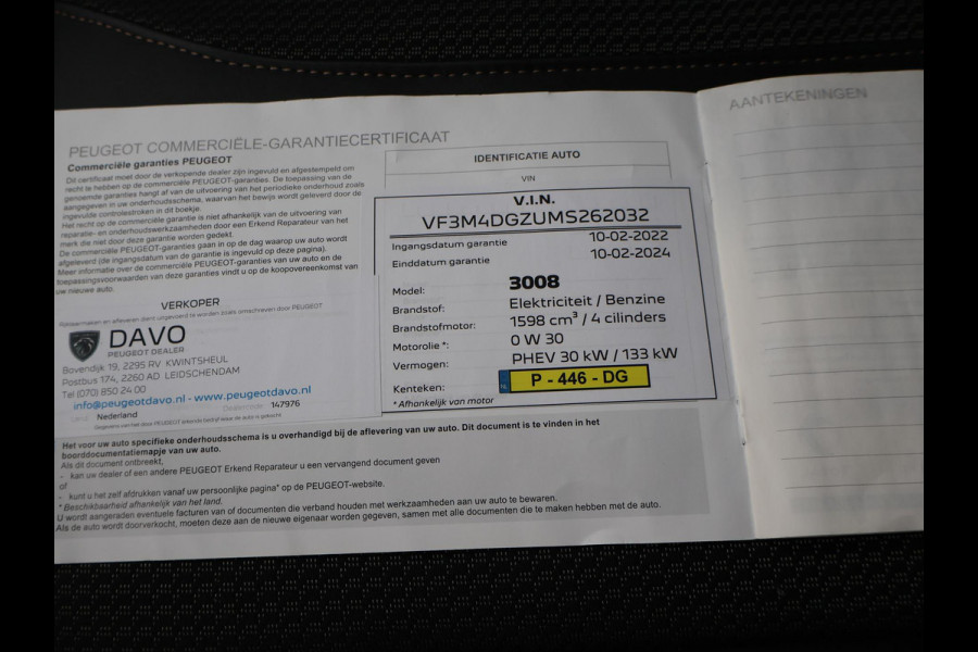 Peugeot 3008 1.6 PLUG-IN HYBRID 225 PK GT + TREKHAAK | ADAPTIVE CRUISE | CAMERA | STOELVERWARMING