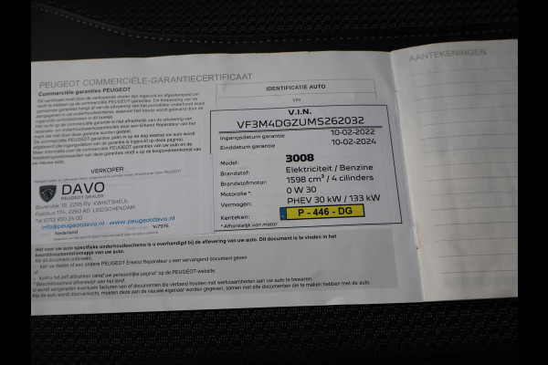 Peugeot 3008 1.6 PLUG-IN HYBRID 225 PK GT + TREKHAAK | ADAPTIVE CRUISE | CAMERA | STOELVERWARMING
