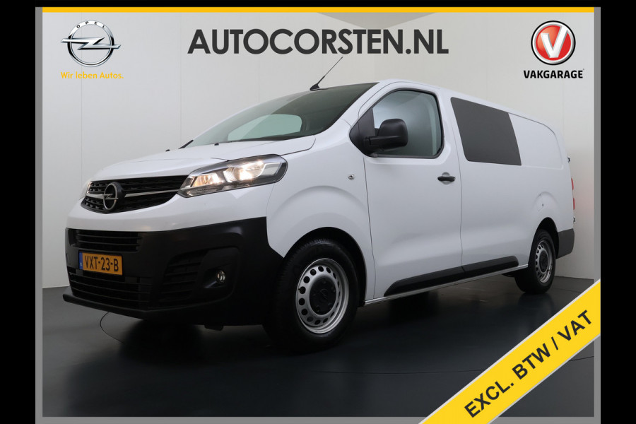 Opel Vivaro 2.0D 145PK L3 Dubbele Cabine 6-Persoons Trekhaak Euro 6 Airco Navi Apple Carplay Android Auto Cruise Control Bluetooth Pdc Betonplex Lat om lat Achterdeuren DAB Privacy Glas 1e Eigenaar Origineel Nederlandse Auto Dealeronderhouden