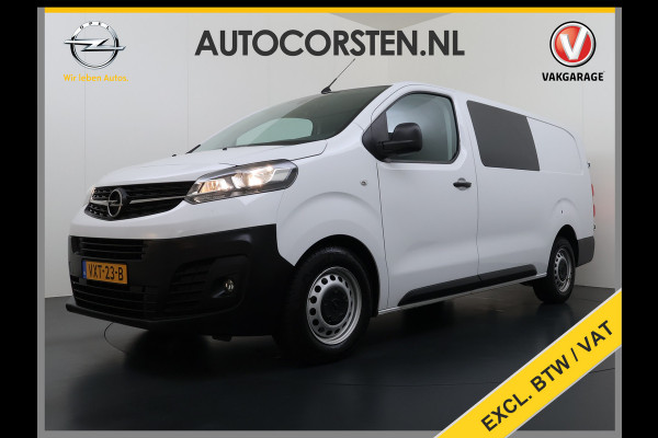 Opel Vivaro 2.0D 145PK L3 Dubbele Cabine 6-Persoons Trekhaak Euro 6 Airco Navi Apple Carplay Android Auto Cruise Control Bluetooth Pdc Betonplex Lat om lat Achterdeuren DAB Privacy Glas 1e Eigenaar Origineel Nederlandse Auto Dealeronderhouden
