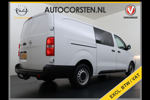 Opel Vivaro 2.0D 145PK L3 Dubbele Cabine 6-Persoons Trekhaak Euro 6 Airco Navi Apple Carplay Android Auto Cruise Control Bluetooth Pdc Betonplex Lat om lat Achterdeuren DAB Privacy Glas 1e Eigenaar Origineel Nederlandse Auto Dealeronderhouden