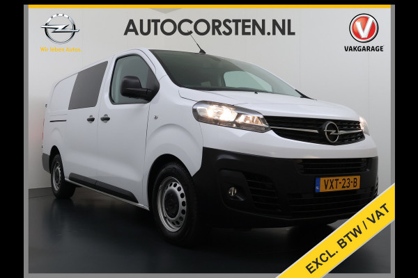 Opel Vivaro 2.0D 145PK L3 Dubbele Cabine 6-Persoons Trekhaak Euro 6 Airco Navi Apple Carplay Android Auto Cruise Control Bluetooth Pdc Betonplex Lat om lat Achterdeuren DAB Privacy Glas 1e Eigenaar Origineel Nederlandse Auto Dealeronderhouden