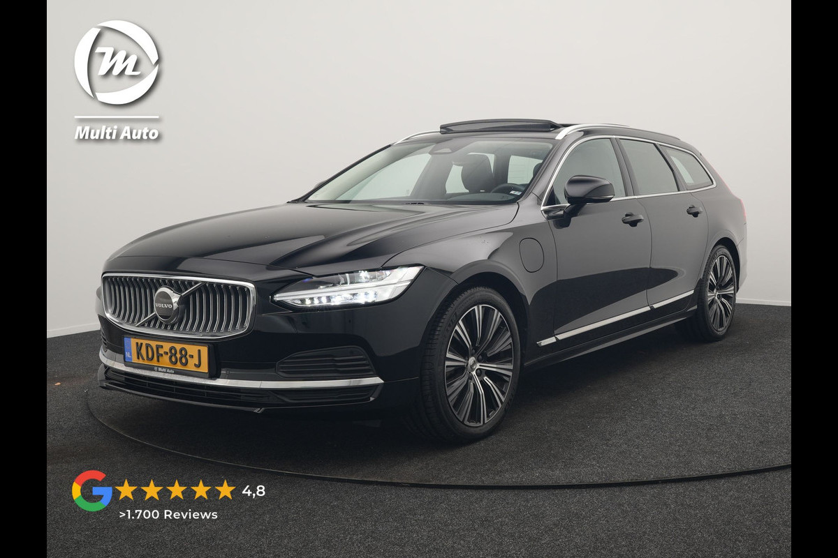 Volvo V90 T6 AWD Ultimate Bright PHEV 350pk | Panodak | Adaptive Cruise | Camera | Harman / Kardon | Lederen Sportstoelen Memory & Verwarmd | Google Assistent | Keyless | Stuur Verwarmd | Blis | Apple Carplay | DAB | Virtual | Plug In Hybrid |