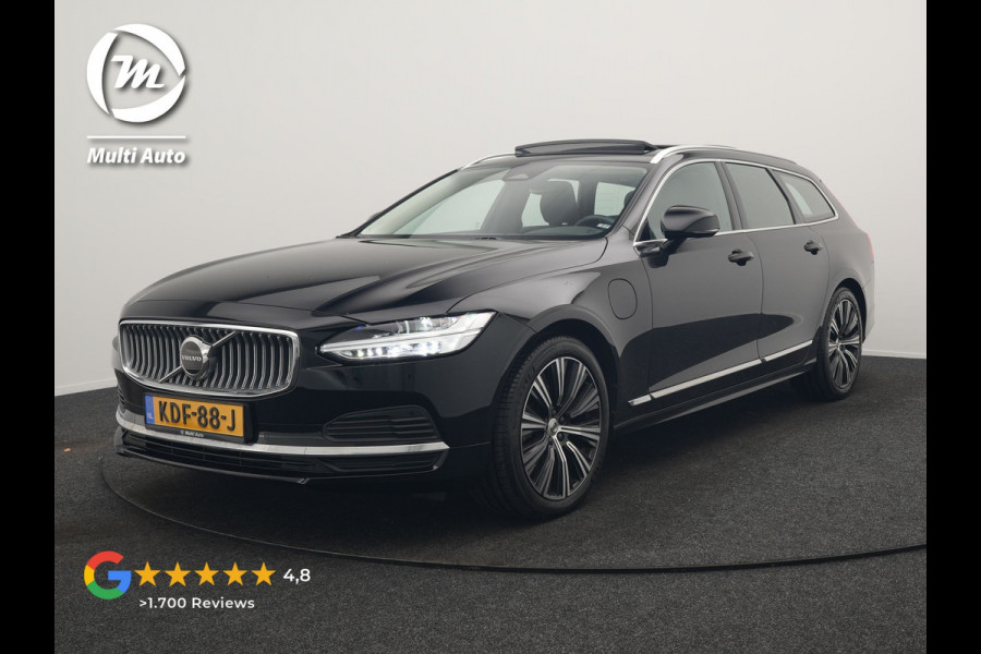 Volvo V90 T6 AWD Ultimate Bright PHEV 350pk | Panodak | Adaptive Cruise | Camera | Harman / Kardon | Lederen Sportstoelen Memory & Verwarmd | Google Assistent | Keyless | Stuur Verwarmd | Blis | Apple Carplay | DAB | Virtual | Plug In Hybrid |