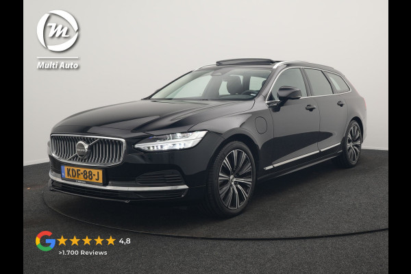 Volvo V90 T6 AWD Ultimate Bright PHEV 350pk | Panodak | Adaptive Cruise | Camera | Harman / Kardon | Lederen Sportstoelen Memory & Verwarmd | Google Assistent | Keyless | Stuur Verwarmd | Blis | Apple Carplay | DAB | Virtual | Plug In Hybrid |