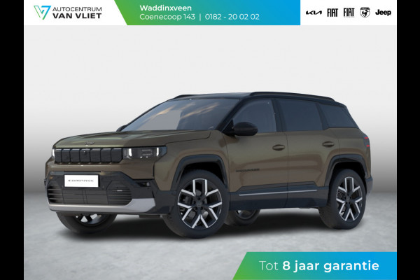 Jeep Compass First Edition 74 kWh | Adapt. Cruise | Camera | Carplay | 20" | Elektr. A-Klep | Navi | Winter Pack | Schuif/Kanteldak | Premium Pack | Conv. Pack | Warmtepomp