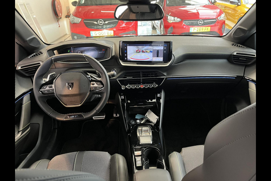 Peugeot 208 1.2 Hybrid 110 e-DCS6 GT Vision en navigation pack, Drive assist plus pack, Gris Selenium metaallak.