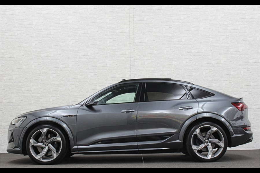 Audi e-tron Sportback S 504pk | RS-Stoelen | Panorama | 360 Camera | Valcona Leder | ACC | B&O Sound | Luchtvering | Soft-Close | Camera Spiegels | Nachtzicht | Keyless-Entry | Head-Up | 4-Zone Clima | Stoelverwarming V+A | Sfeerverlichting | Memory | Carplay |