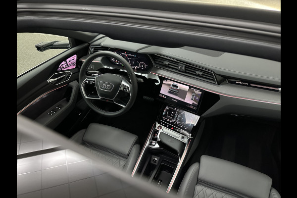 Audi e-tron Sportback S 504pk | RS-Stoelen | Panorama | 360 Camera | Valcona Leder | ACC | B&O Sound | Luchtvering | Soft-Close | Camera Spiegels | Nachtzicht | Keyless-Entry | Head-Up | 4-Zone Clima | Stoelverwarming V+A | Sfeerverlichting | Memory | Carplay |