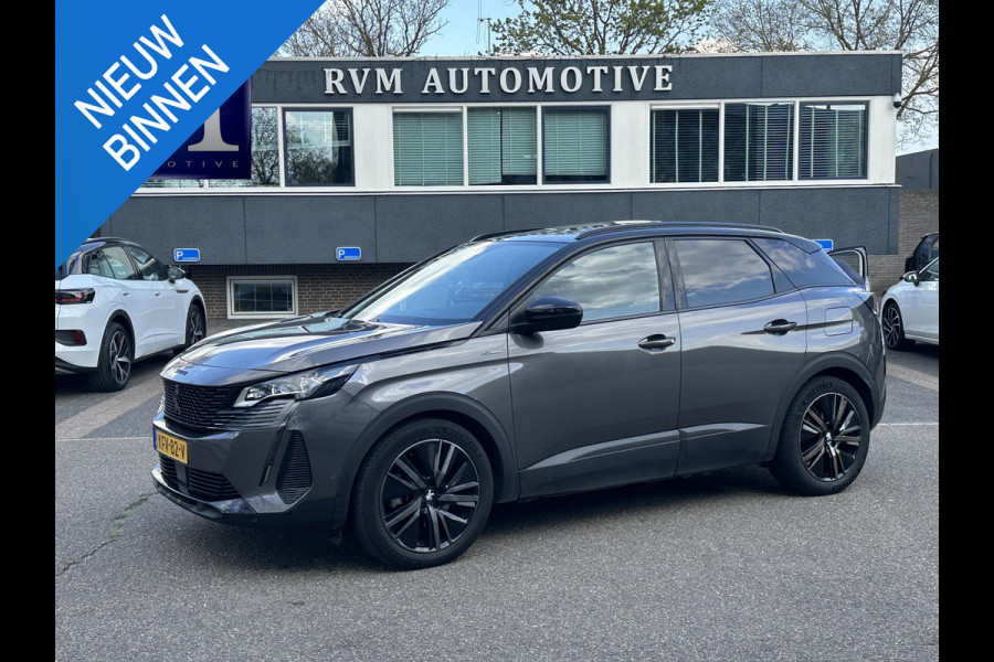 Peugeot 3008 1.6 HYbrid 225 GT Pack Business PANO | BLACK PACK | CAMERA | CRUISE CONTROL ADAPTIEF DODE HOEK SENSOR | ELEK. ACHTERKLEP | STOELVERWARMING| FOCAL AUDIO|