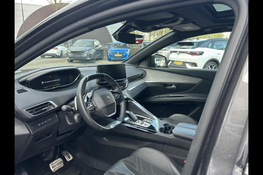 Peugeot 3008 1.6 HYbrid 225 GT Pack Business PANO | BLACK PACK | CAMERA | CRUISE CONTROL ADAPTIEF DODE HOEK SENSOR | ELEK. ACHTERKLEP | STOELVERWARMING| FOCAL AUDIO|
