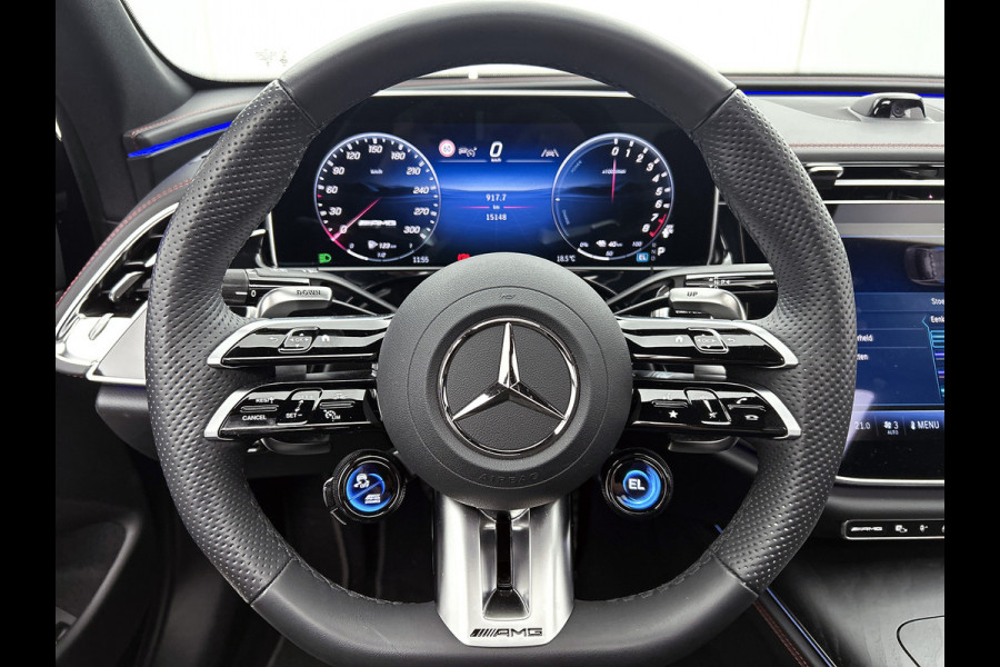 Mercedes-Benz E-Klasse AMG 53 4MATIC+ / NL Auto / Luchtvering (AMG RIDE CONTROL) / Panoramadak / Night Pakket / MBUX Superscreen / Achterasbesturing / Burmester / Plug-in hybride / Elektrisch rijbereik tot ca. 100 km /