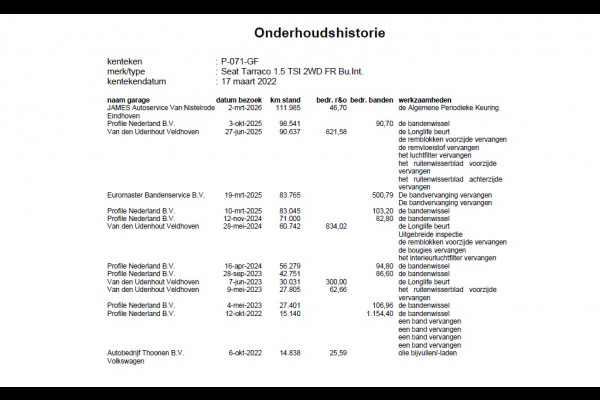 Seat Tarraco 1.5TSI FR Trekhaak Navi Adap.Cruise 360°Camera Elek.Stoel+Memory Ecc Apple Carplay Android Auto Business Intense Licht-/regensensor Lmv Led Isofix DAB Keyless Dodehoek detector Rijstrooksensor 1.800KG Trekgewicht 1e Eigenaar Dealeronderhouden Origineel Nederlandse Auto