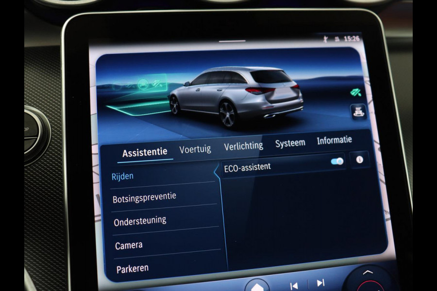 Mercedes-Benz C-Klasse 300e Luxury Line | SOH 92% | Leder | Trekhaak | Stoelverwarming | Sfeerverlichting | Carplay | Full LED | Navigatie | Camera | Park Assist | Dodehoek detectie | PHEV | Plug In