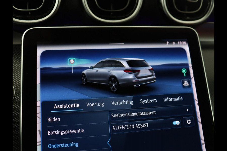 Mercedes-Benz C-Klasse 300e Luxury Line | SOH 92% | Leder | Trekhaak | Stoelverwarming | Sfeerverlichting | Carplay | Full LED | Navigatie | Camera | Park Assist | Dodehoek detectie | PHEV | Plug In