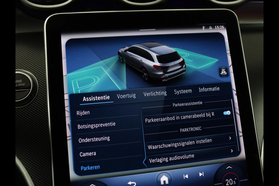 Mercedes-Benz C-Klasse 300e Luxury Line | SOH 92% | Leder | Trekhaak | Stoelverwarming | Sfeerverlichting | Carplay | Full LED | Navigatie | Camera | Park Assist | Dodehoek detectie | PHEV | Plug In