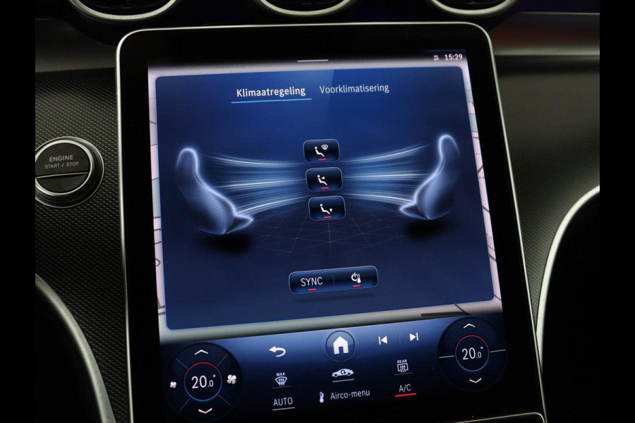 Mercedes-Benz C-Klasse 300e Luxury Line | SOH 92% | Leder | Trekhaak | Stoelverwarming | Sfeerverlichting | Carplay | Full LED | Navigatie | Camera | Park Assist | Dodehoek detectie | PHEV | Plug In