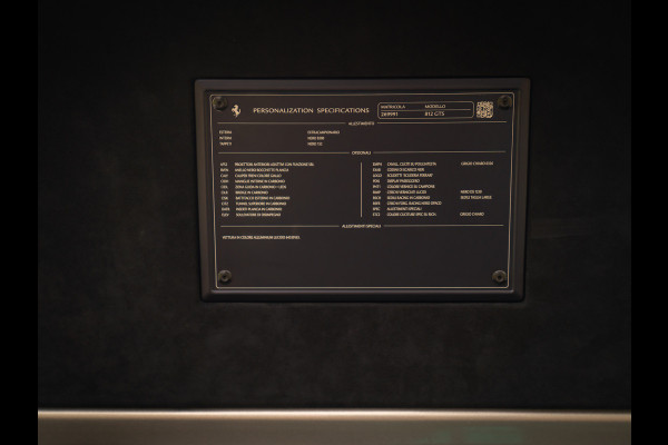 Ferrari 812 GTS 6.5 V12 HELE | Aluminium Lucido | Racing Seats | Lift | Pass. display